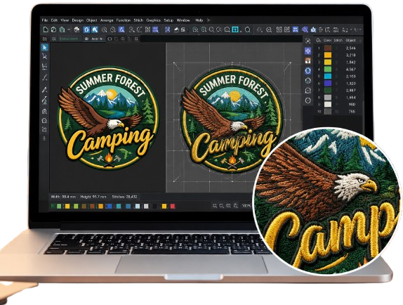 Summer Forest Camping Embroidery Studio